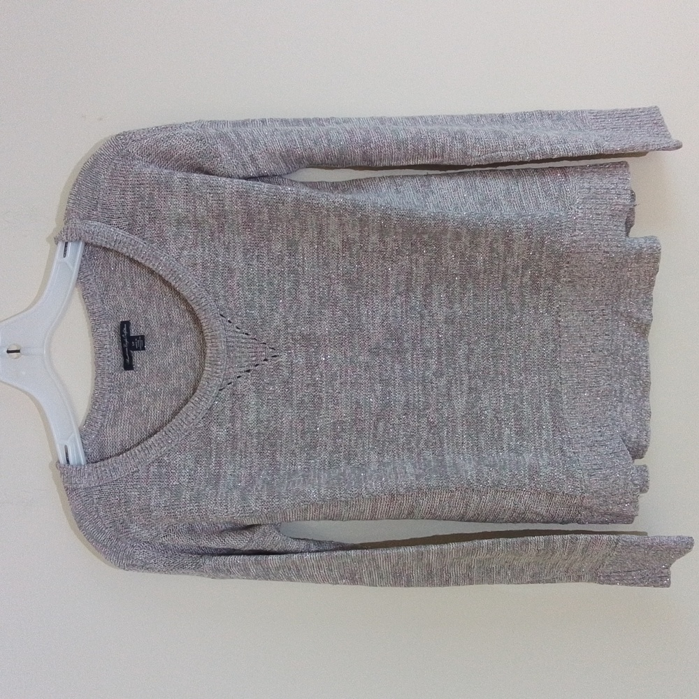 AE pink & gray sparkly sweater